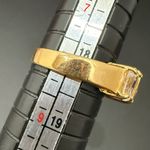 Vintage SETA Signed Gold plated CZ Three Stones Row Engagement Ring Size 8 5g. Photo 11