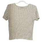 Ragdoll  LA Oatmeal Ribbed Short Sleeve Sweater Photo 0