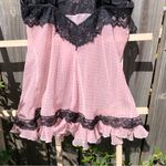 Victoria's Secret Vintage VS Sexy Little Thing Pink/Black Polka Dot Teddy L Photo 4