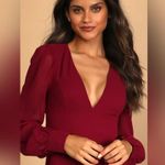 Lulus NWT Talk About Divine Burgundy Long Sleeve Backless Maxi Dress Size XL Photo 3