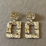 Forever 21 Gold Crinkled Geometric Statement Earrings  Photo 0
