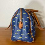 Moda Anastasia NFL Chargers Logo Blue With Brown Leather Annabella Satchel Photo 1