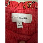 Lost + Wander  Tie Strap Tank Floral Cropped Tank Top Salmon Size Small Photo 2