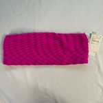 Good American NWT Size 2 M Hawaiian Pink Jacquard Bandeau Bikini Swim Top Barbie Photo 1