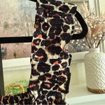 Who What Wear Leopard Ruffle Smocked Blouse Bold Animal Print Top Tank XL Mobwife Edgy Party Photo 7