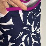 Tommy Bahama Graphic Jungle Shirred Bandeau Navy Blue Halter One Piece Swimsuit Photo 3