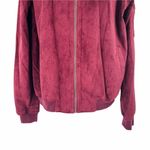 Buckle Miami Red Faux Suede Full Zip Long Sleeve Jacket M Photo 3