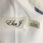 Eliza J Blue Floral Print One Shoulder Sheath Dress Metallic Ruffle Size 6 New Photo 5