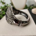 Vintage Chunky Hinge / Clamper Dome Bracelet with Purple Smokey Crystal Stones Photo 2