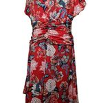 Rabbit Rabbit Rabbit Floral Dress Short Sleeve Boatneck 16 New Red Photo 5