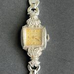 10k White‎ Gold Filled Vintage Antique Gruen Verithin dainty watch one size Silver Photo 2