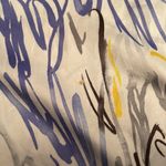 The Limited Sleeveless Ruffled Blouse White with Yellow, Purple & Black Squiggly Photo 12