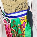 Anthropologie Delfi Collective Skirt Satin Pleated Panel Multicolor Size Medium Photo 9