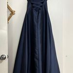 Alfred Sung D763 Halter Criss Cross Back Sateen Twill Gown Photo 5