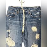 Levi's Y2K 501 Classic Blue Distressed Denim Button Fly Women’s Jeans size 28/26 Photo 5