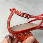 Giuseppe Zanotti Tara Glitter Strappy Leather Block Heel Sandals Red Orange 40 Photo 8