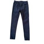 AG Adriano Goldschmied Navy Blue Cotton Velvet Farrah High Rise Skinny Pants Siz Photo 4