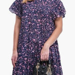 Isabel Marant  Etoile 42 US 10 Tiered Mini Dress Floral Ruffles Flutter Sleeves Photo 0