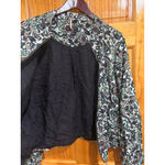 Free People Boho Floral Soft Printed Balloon Sleeve Bomber Jacket Size Medium Photo 3