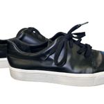 Vince Bale Lace-Up Sneakers, Black Leather, Size 9 Photo 1