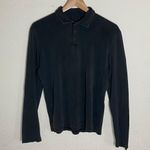 Prada charcoal quarter button up long-sleeve ( S ) Photo 0