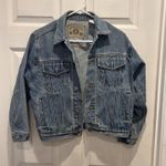 Arizona Jean Company Denim Jacket Trucker Cowboy Medium Distressed Vintage‎ 90s Blue Photo 0