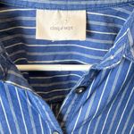 CINQ A SEPT Women's Classic Menswear Shirt Blouse Blue Corset Button Size Small Photo 4