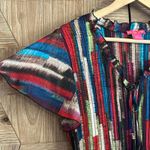 Sunny Leigh  Women's Multicolor Striped Top Size PXL Bohemian Photo 2