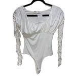 Elodie Ruched Long Sleeve Bodysuit - Ivory Photo 0