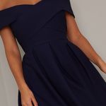 Chi Chi London Navy Bardot Wrap Skater Dress Size 8 Blue Photo 8