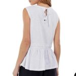 Barbour  white womens willow peplum sleeveless cotton top size 14 NWT $55 Photo 1