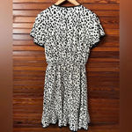 Slate + Willow  Ivory and Black Animal Cheetah Print Faux Wrap Dress Size S Photo 3