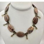 burgundy moss agate and smoky Quartz necklace Photo 0