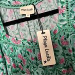 NWT Playa Lucila Floral Tiered Mini Dress Green Flowy Beach Boho Women’s Size S Photo 5