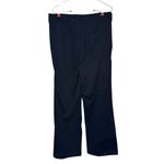 Anthropologie Women Pants Flared Leg Flat Front Pleated Stretch Navy Blue Sz.30 Photo 5