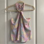 Pink Lily NWOT Small I'M HERE TO STAY MULTI TROPICAL HALTER TANK Photo 5