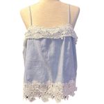 BLANK NYC Blank‎ NYC Perfect Strangers Lace Trim Linen Tank NWT Size Large Photo 1