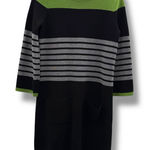 Eliza J  Striped Knit Sweater‎ Dress Women’s Size Medium Green Black Pockets Photo 0