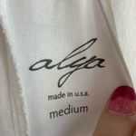 Alya  White High Neck Embroidered Keyhole Tank Top Photo 2