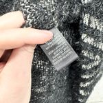 August Silk Sweater Women Size Medium Geo Diamond Pattern Fuzzy Knit Cardigan Photo 4