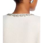 AQUA ‎ Ivory Embellished Collar Cropped Jacket - Elegant Evening Coat Photo 5
