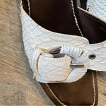 Donald J Pliner White Leather Wood Platform Wedge Sandals Womens 9 Y2K Clog Mule Photo 6