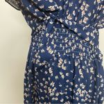 Max Studio  Dress Midi Butterfly Print Flutter Sleeve Tiered Ruffle Blue Pink Photo 10