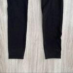 Pink Rose Fleece Lined Black Leggings Photo 7