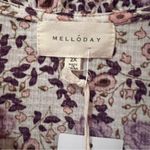 MELLODAY Floral Print Ruffle Short Sleeve Smocked Blouse in Ivy Purple Size 2X Photo 6