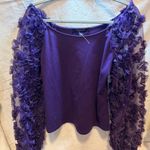 Marc New York  Andrew Marc purple ruffle sleeve top blouse. size small Photo 2