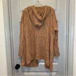 Kori  America Tan/Brown Knit Open Front Hooded Cardigan size S/M Photo 6