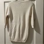 Forever 21  White Cream Crewneck 3/4 Sleeve Ribbed Knit Cotton Blend Sweater S Photo 4