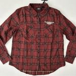 Harley Davidson Harley-Davidson Women's Plaid Shirt Size Petite Large Photo 1