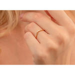 Boutique 14k Gold Filled S925 V Shaped Curve Band Ring, Size 6 Photo 6